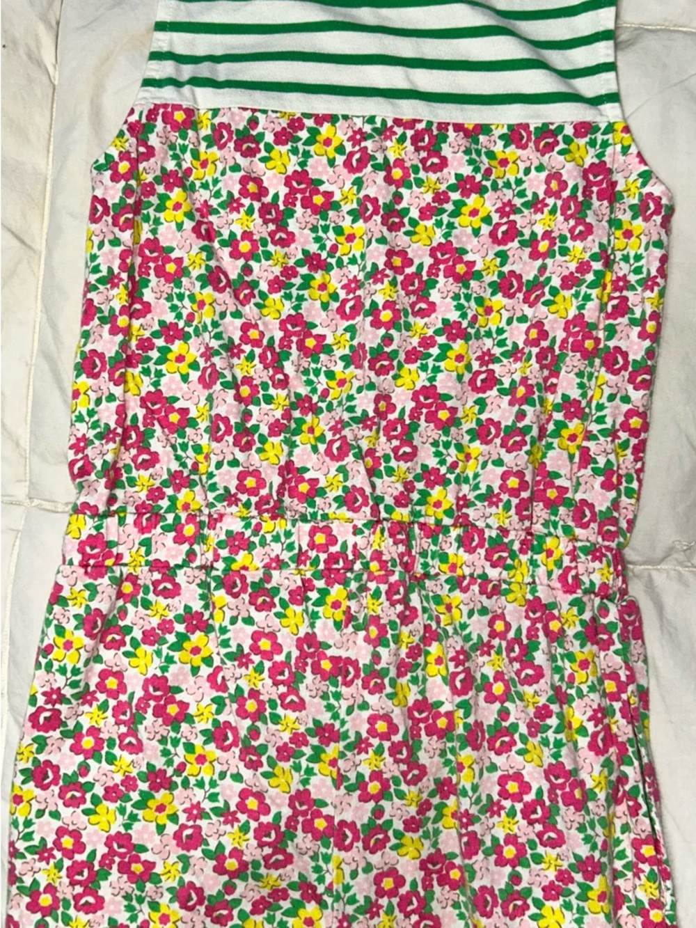Mini Boden floral jumpsuit with striped bodice sz 5-6 years - Picture 4 of 5